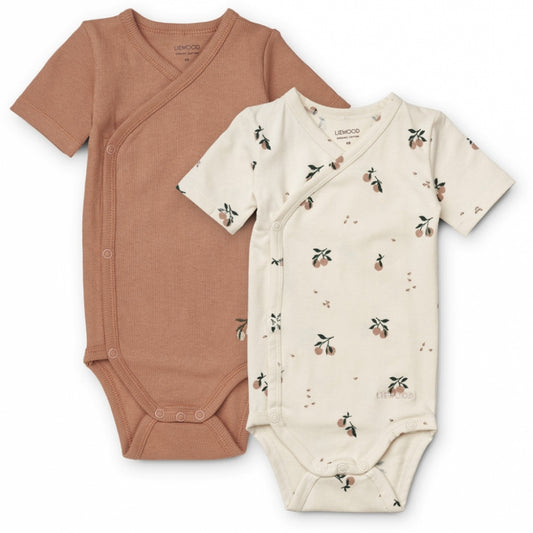 LIEWOOD Hali Crossed Body SS 2-Pack - Peach/Sea Shell Mix