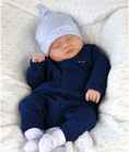 Load image into Gallery viewer, Bomber Cardigan - Navy Jacquard
